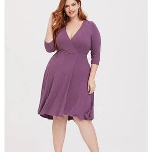 Torrid Purple Faux Wrap Dress size 4